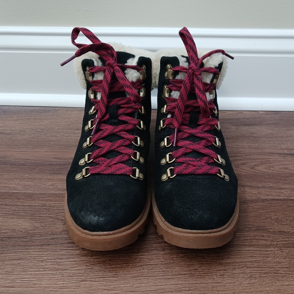 Sorel Black Ainsley Conquest‎ Weatherproof Shearling Boots LL3653-010 Women's 9 - Picture 2 of 9